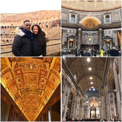 Photo of Maria Hanslovan and her husband, Andrew McCutchen during their visit to Rome.